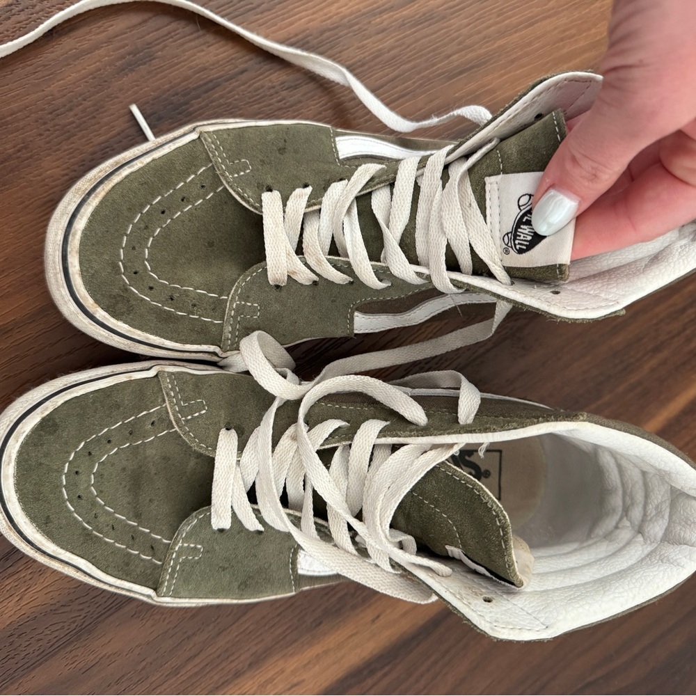 Vans High-Top Sneakers - Green and White